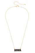 Iowa Hawkeyes Pave Outline Necklace