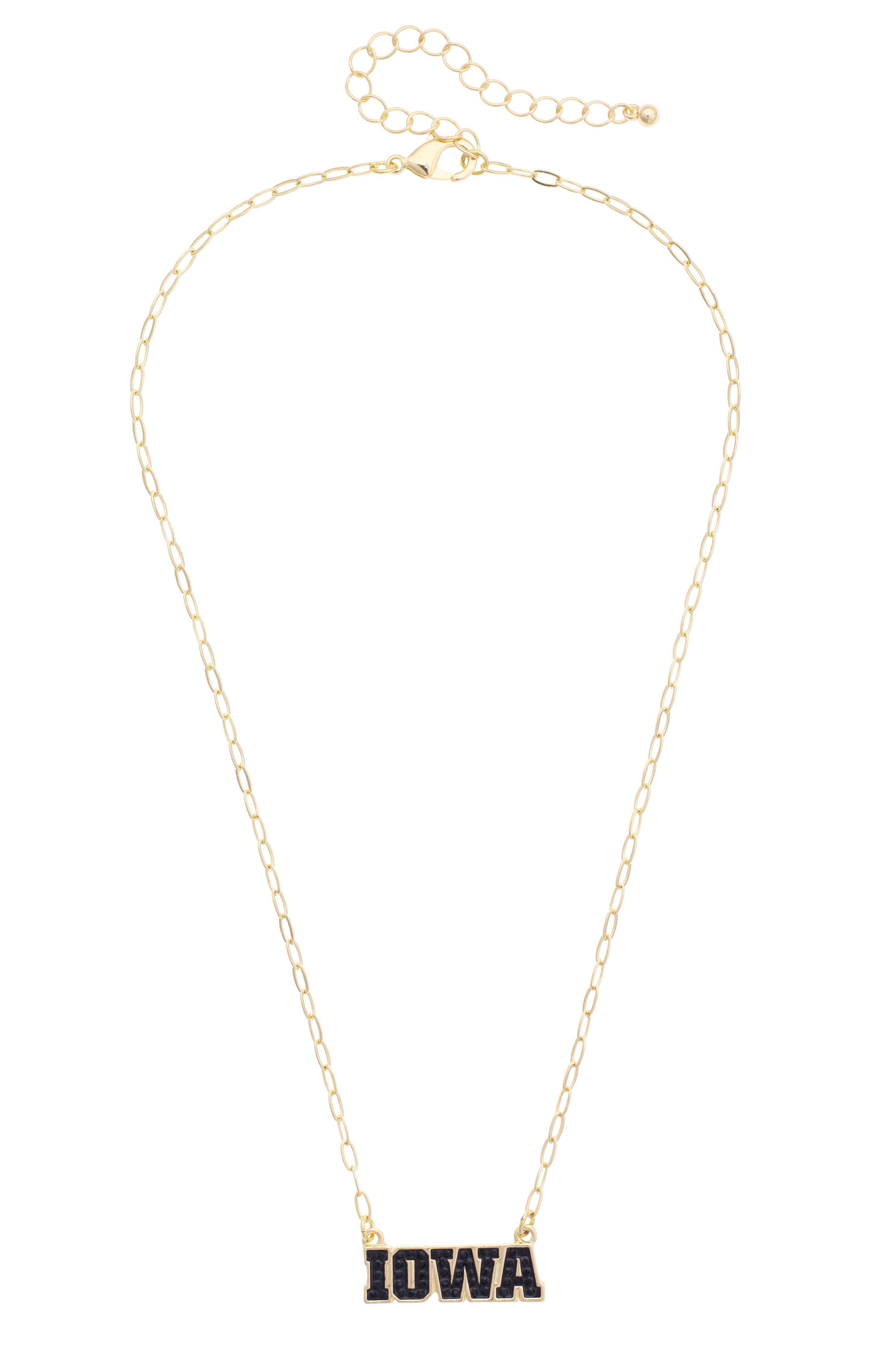 Iowa Hawkeyes Pave Outline Necklace
