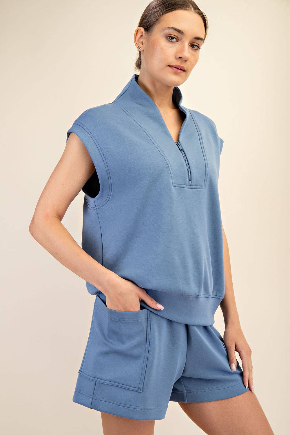 Modal Scuba Luxe V-Neck Sleeveless Top