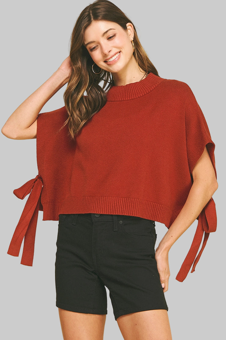 Sweater With Tie Side Detail