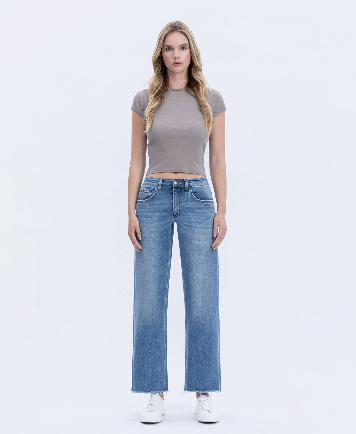 High Rise Medium Wash Ankle Dad Jeans