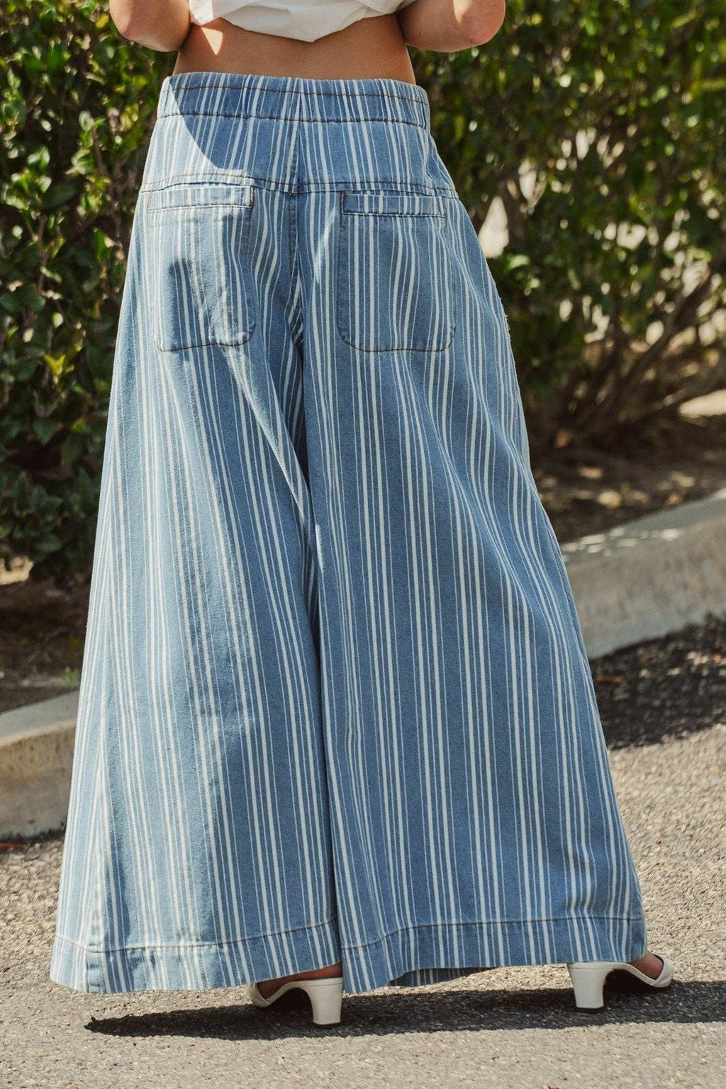 Striped Denim Palazzo