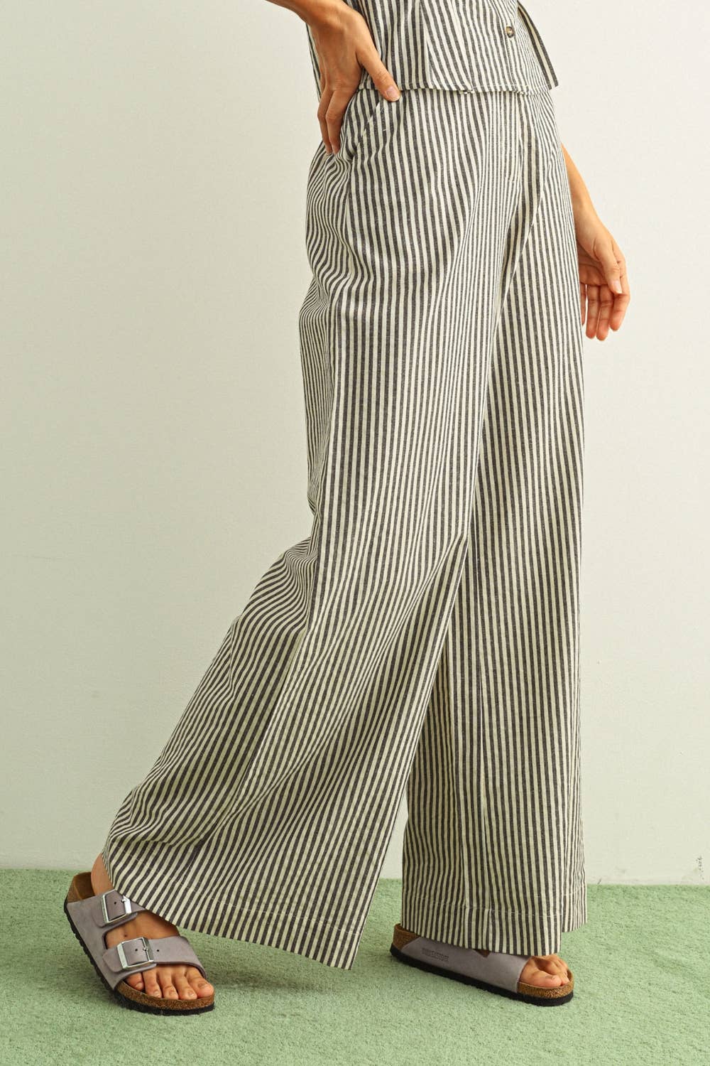 Striped Wide Leg Trouser