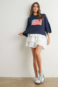 Flag Print Knit Sweater