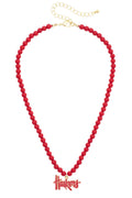 Nebraska Huskers Beaded Logo Pendant Necklace