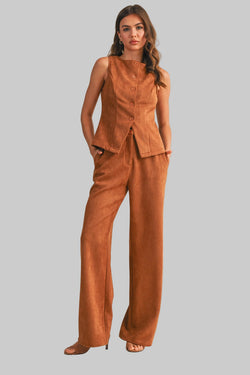 Camel Vest & Pant Set