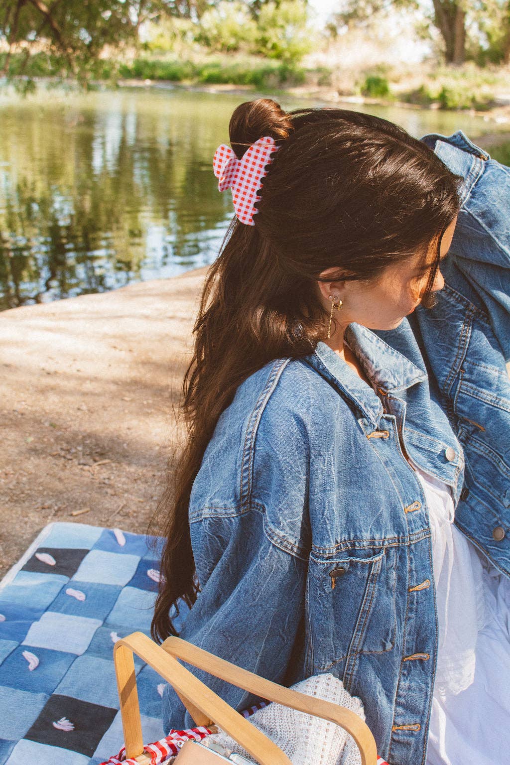 Gingham Claw Clip