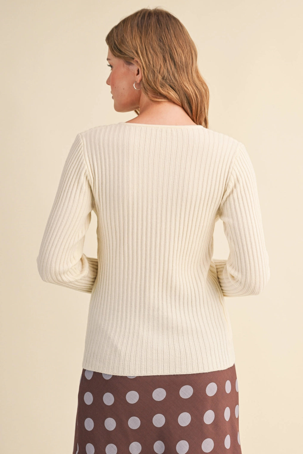 Ribbed Layered Sweater Cardigan