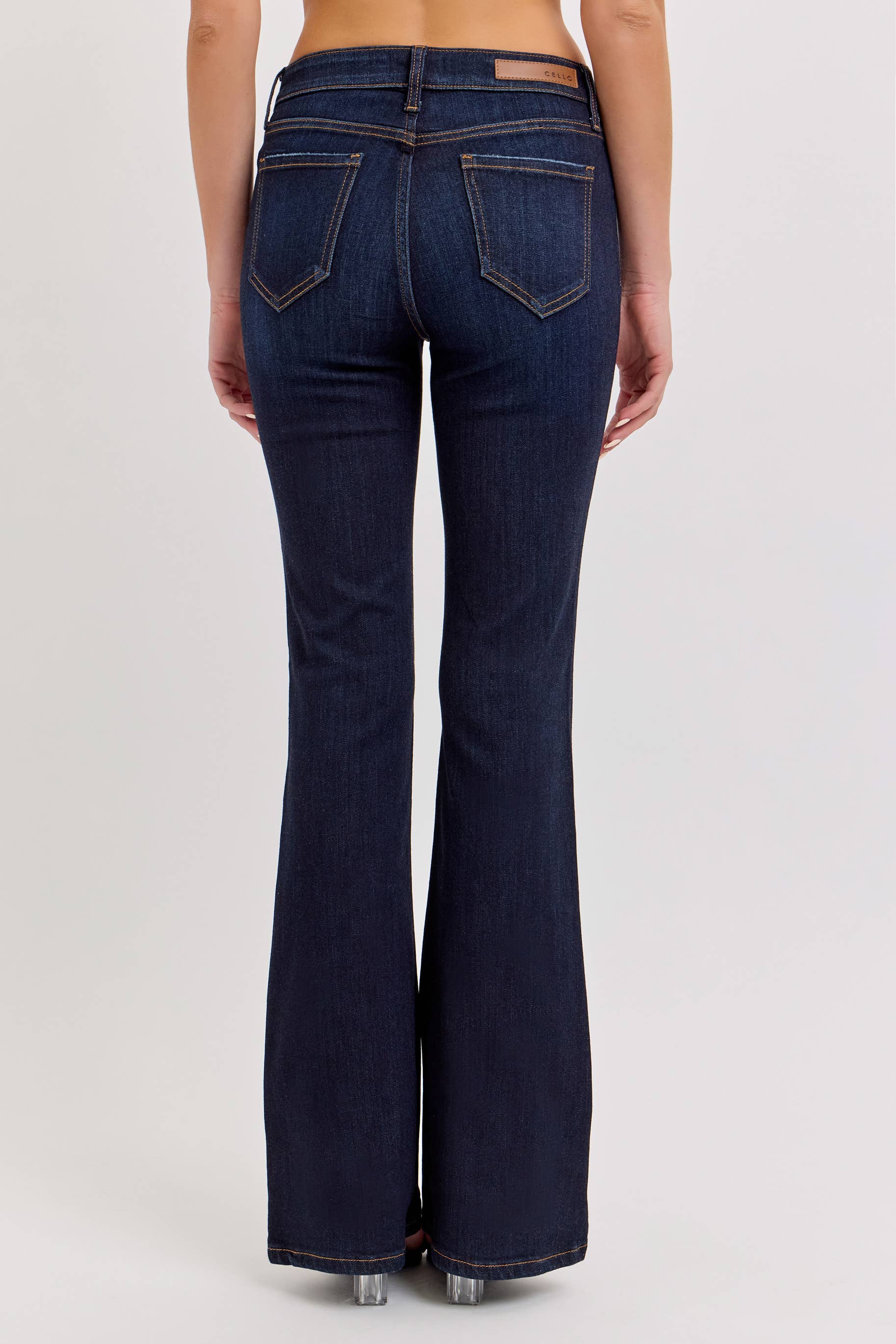 Cello Dark Mid Rise Flare Jean