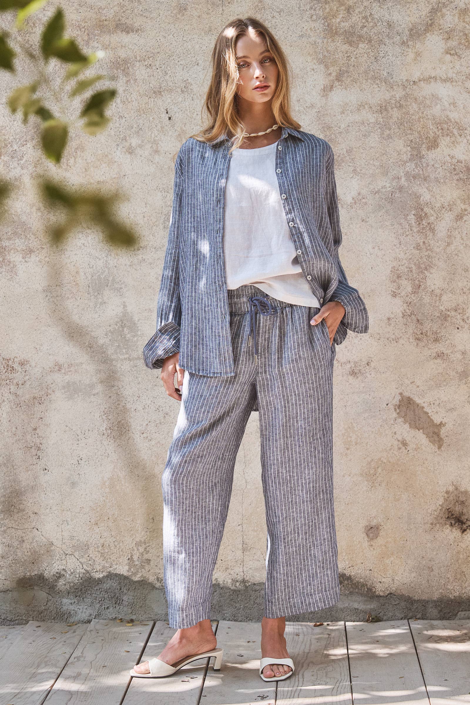Linen Drawstring Pants