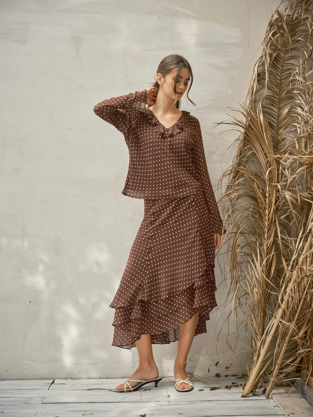 Polka Dot Tiered Skirt