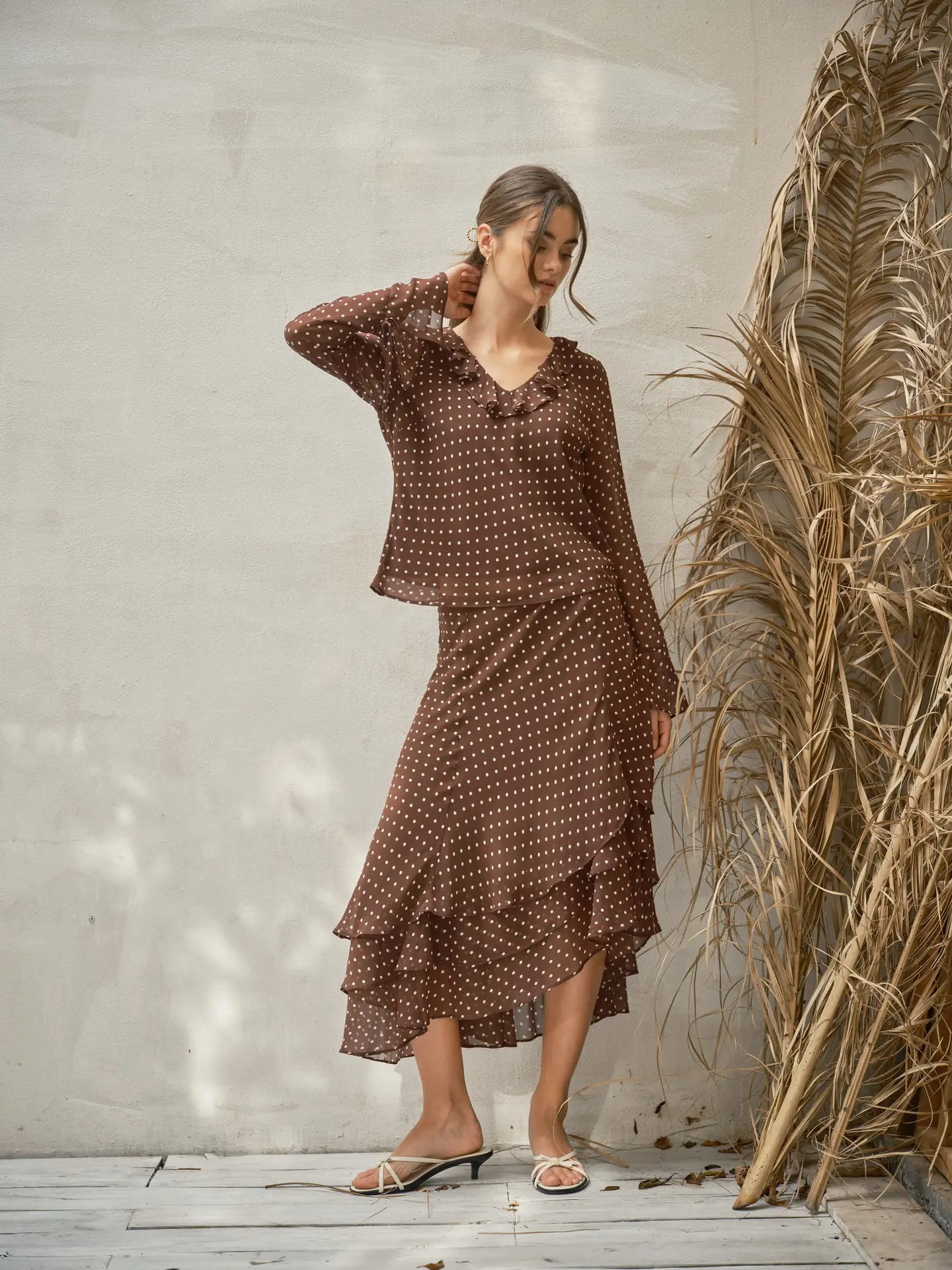 Polka Dot Tiered Skirt