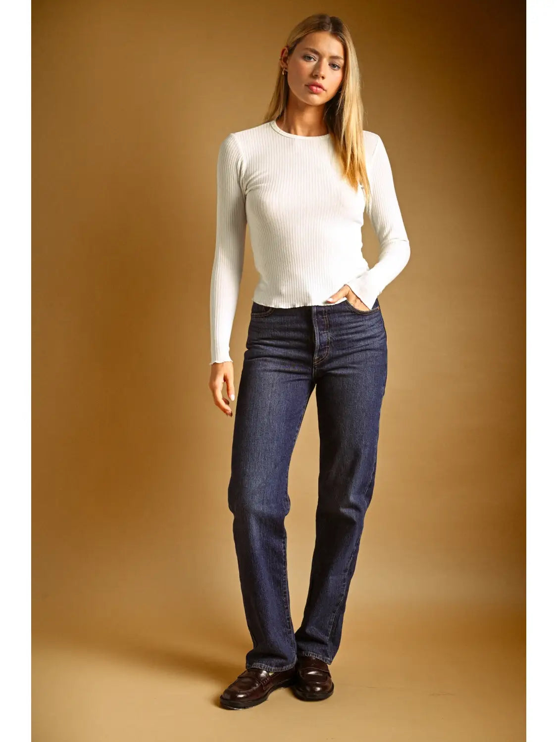 Long Sleeve Ribbed Top