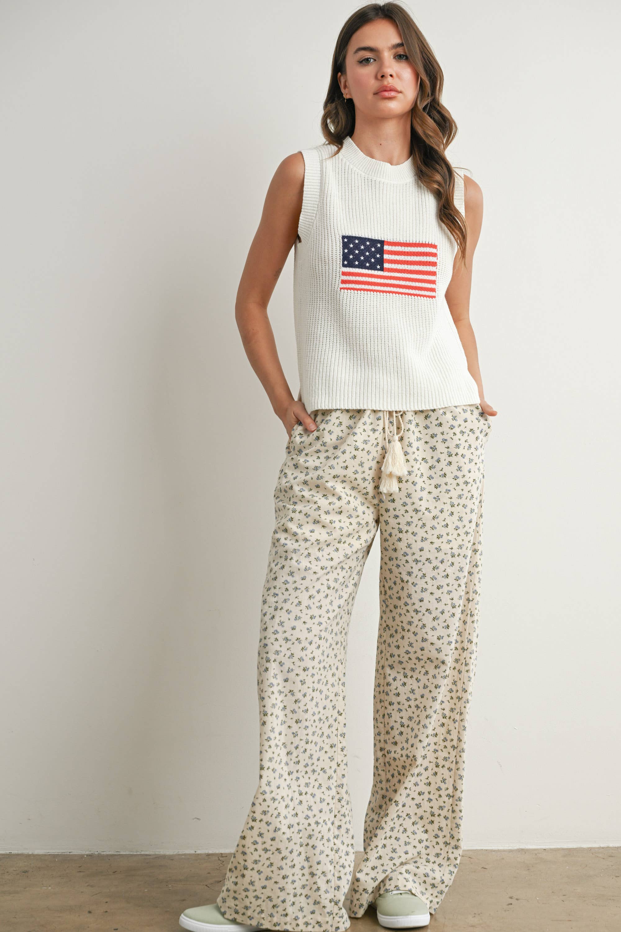 Flag Sleeveless Sweater