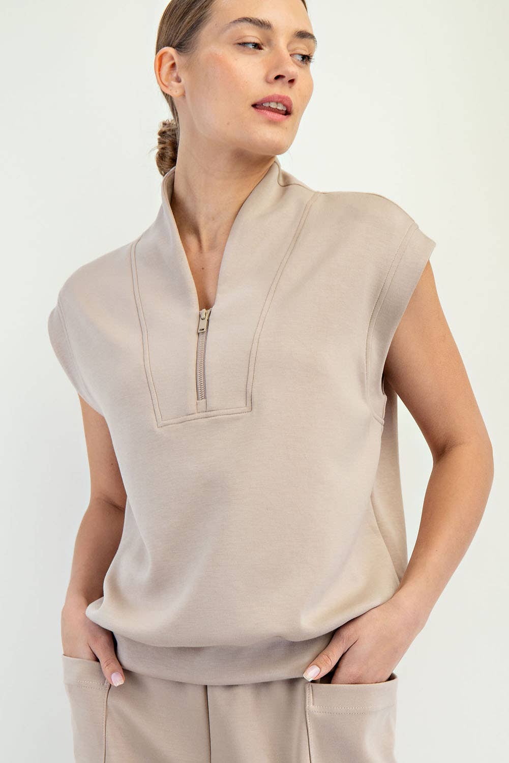 Modal Scuba Luxe V-Neck Sleeveless Top