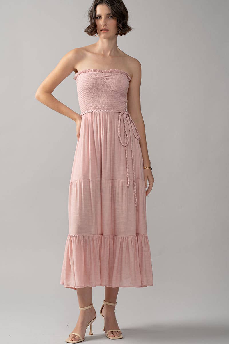 Smocked Tiered Ruffle Maxi Dress