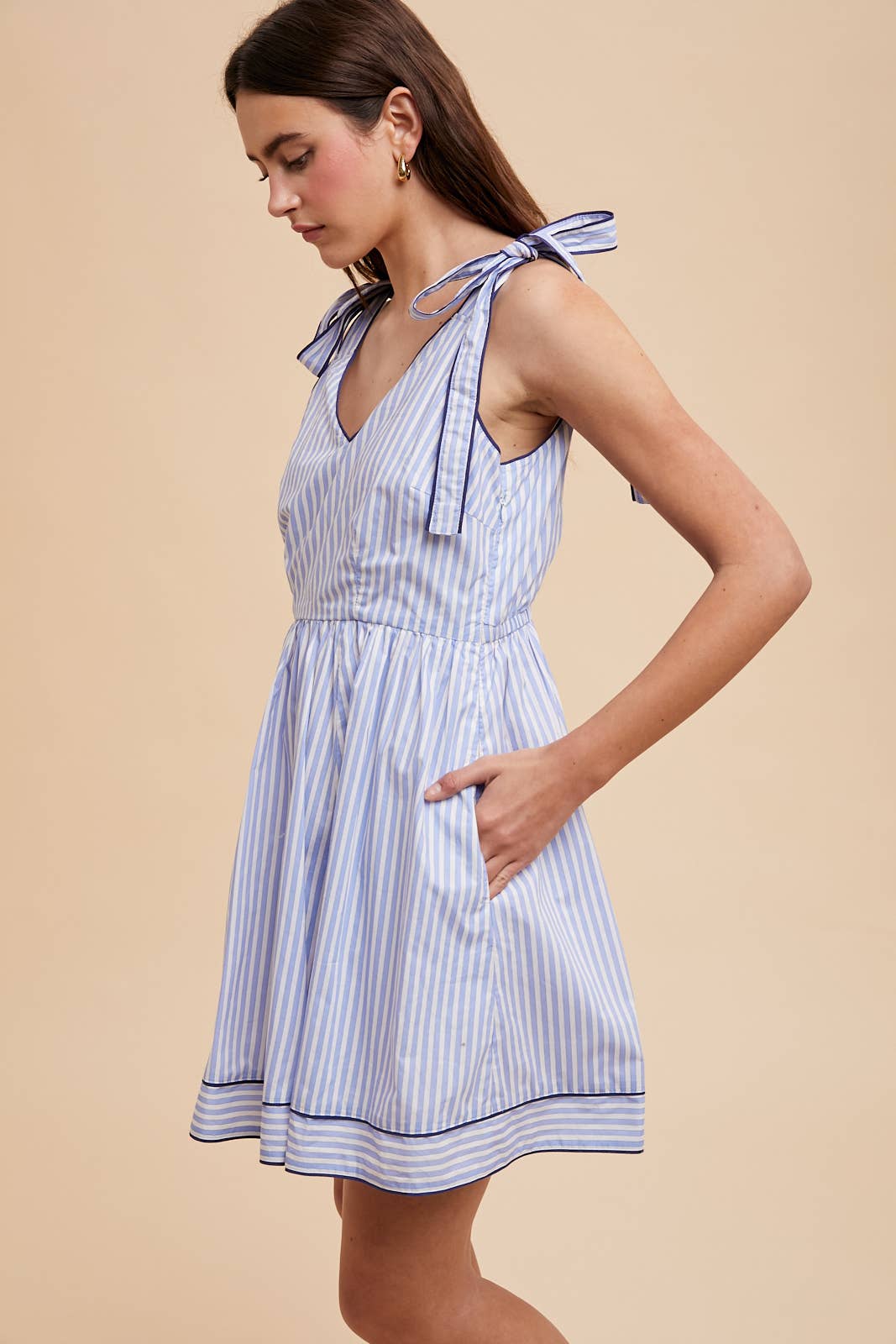 Nautical Striped Contrast Mini Dress