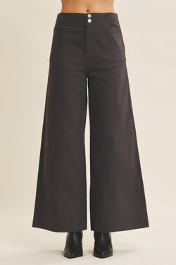 Flattering Stretchy Wide-Leg Ankle Length Pants