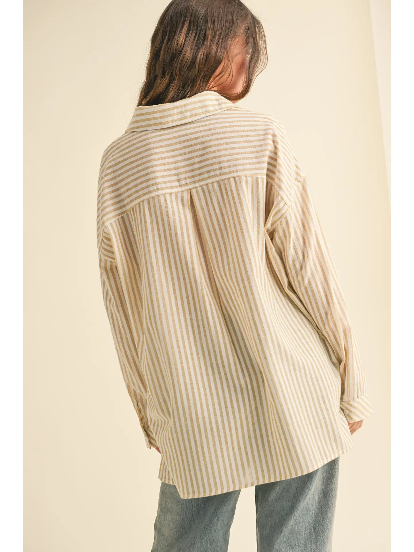 Striped Pattern Button Down Shirt