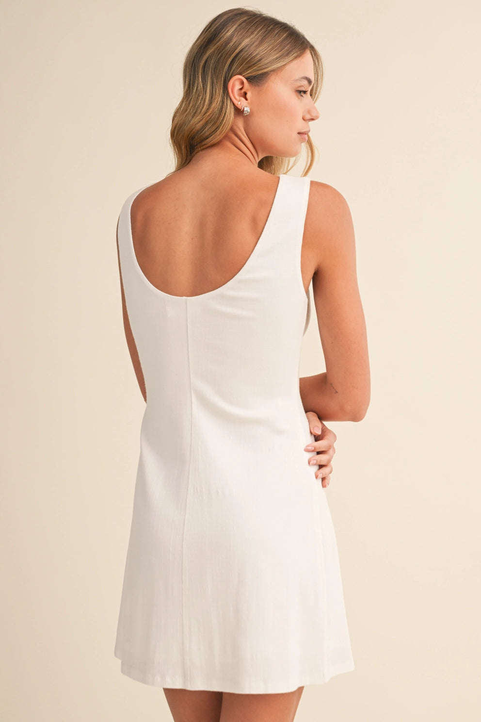 Charlee Sleeveless Stretch Linen Mini Dress