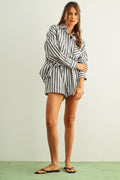 Striped Linen Shorts