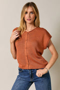 Rounds Neck Button Down Vest
