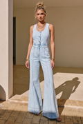 Sleeveless Denim Jumpsuit
