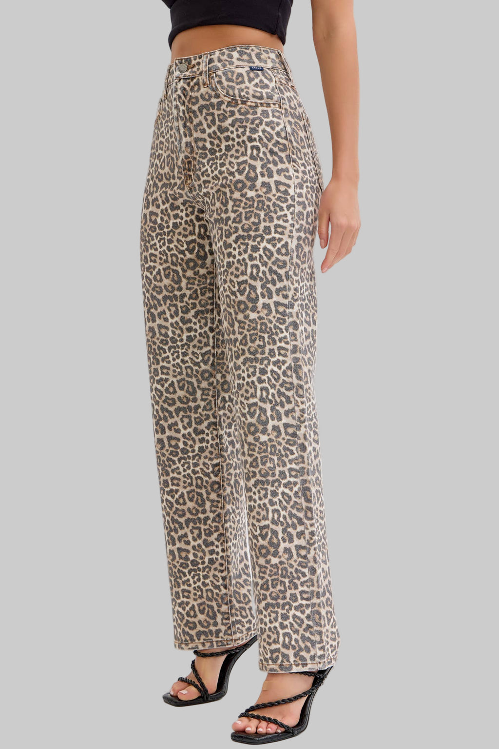 Cello Leopard Super High Rise Dad Jean