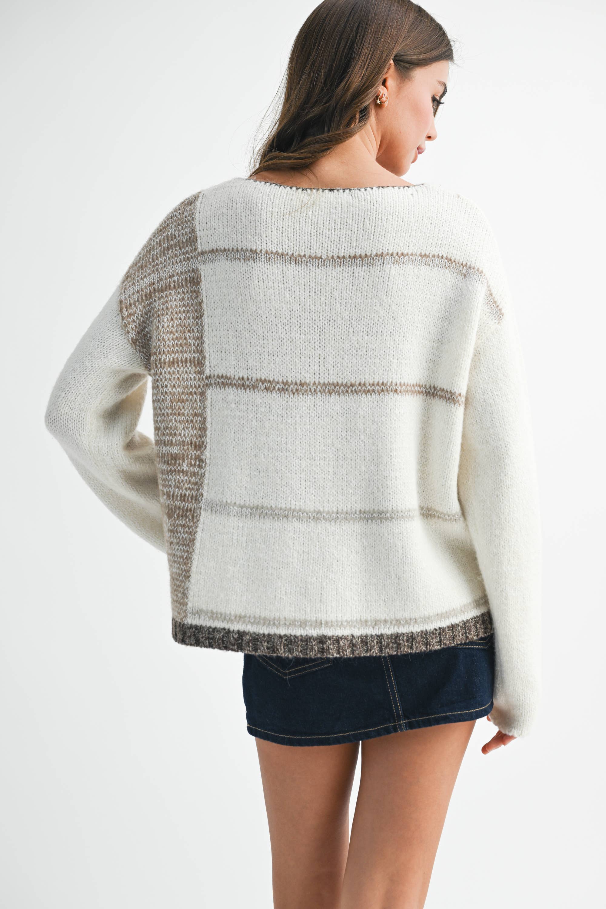 Mona Knit Stripe Pullover Sweater