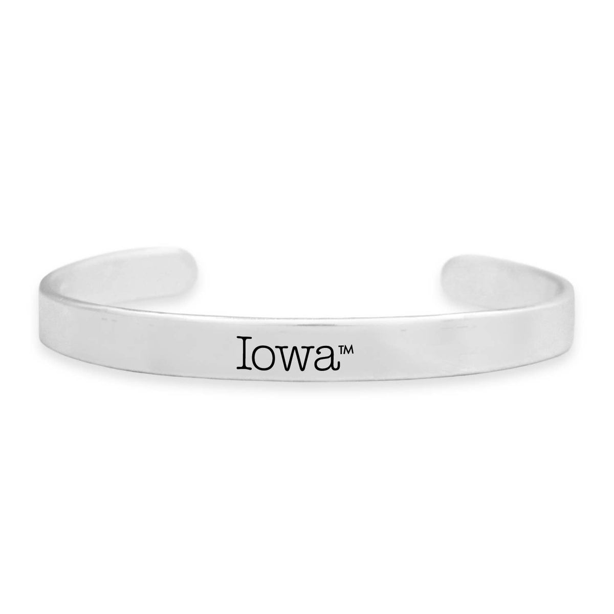 Iowa Hawkeyes School Silver Cuff Bracelet