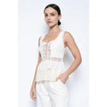 Embroidered Tie Tank Top