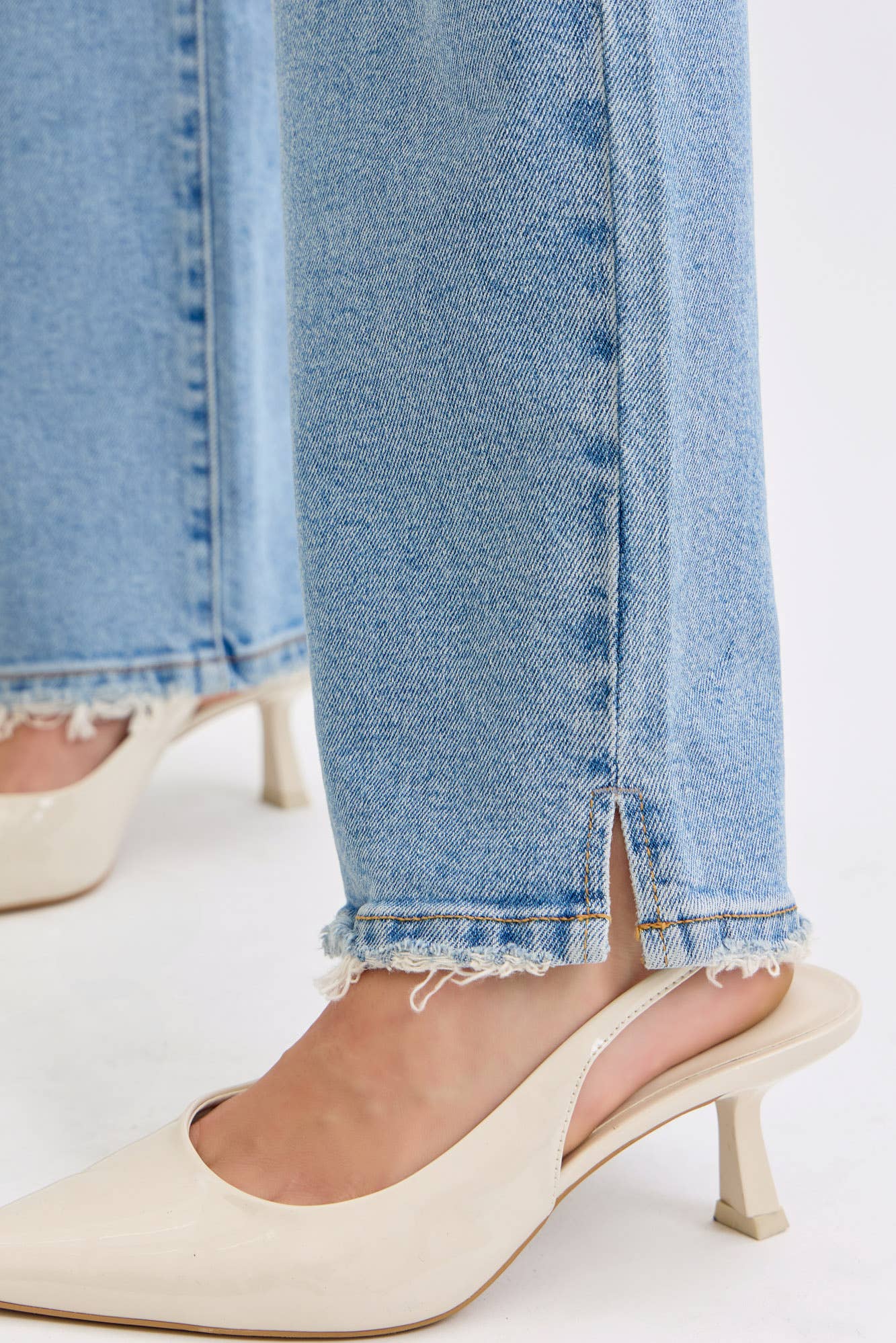 Cello Super High Rise Dad Jeans / Mini Side Slits
