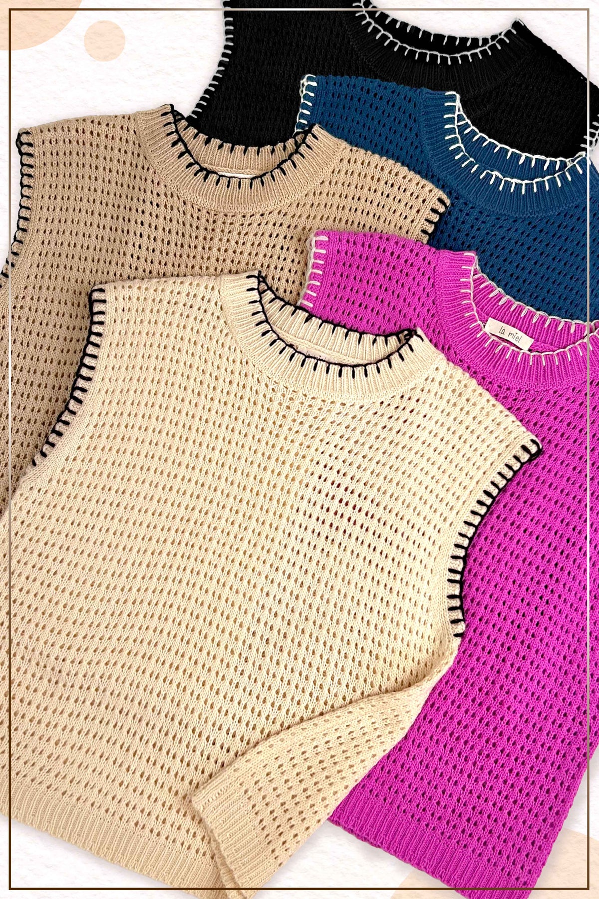 Crochet Knit Stitching Detailed Sleeveless Top