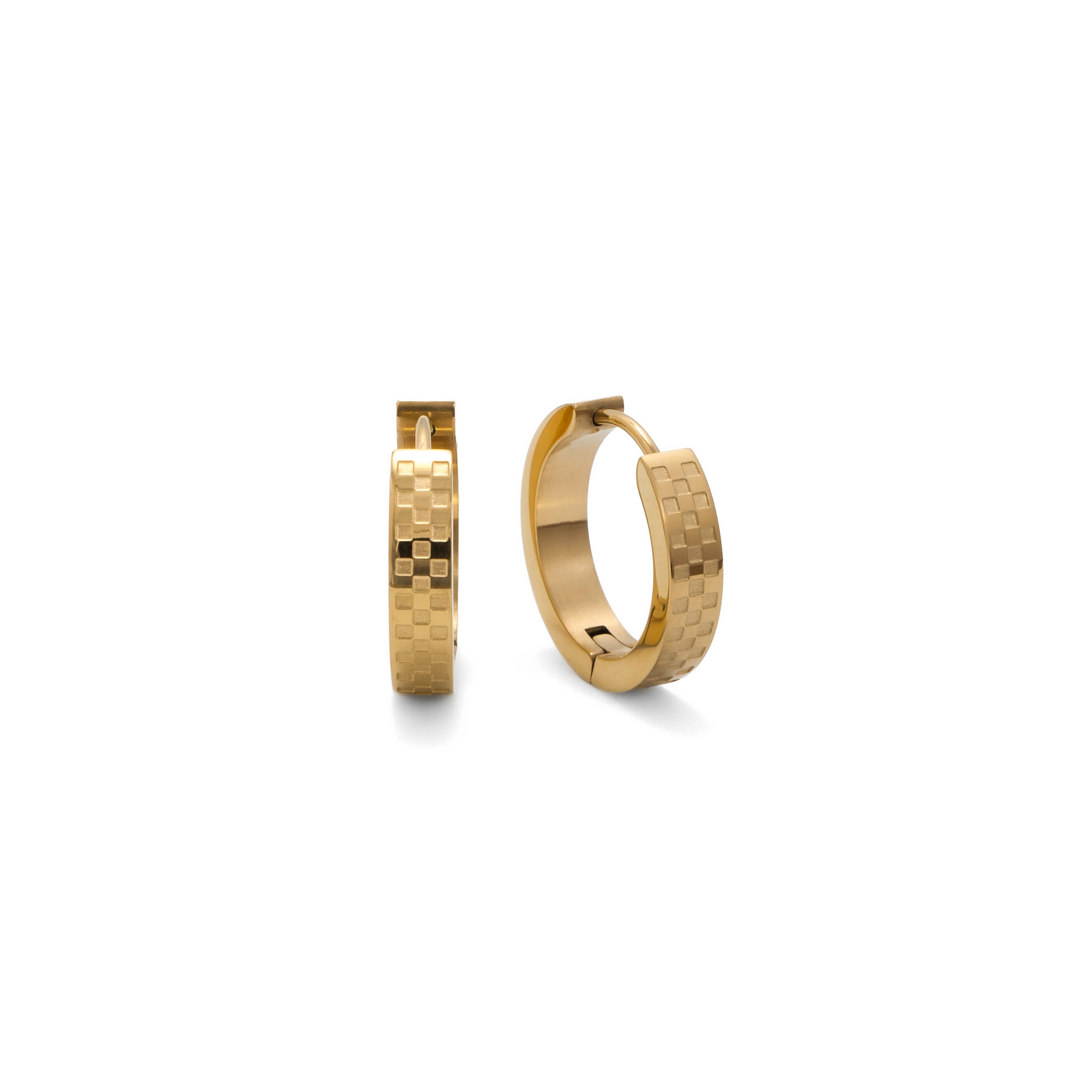 Chess Gold Hoop Earrings