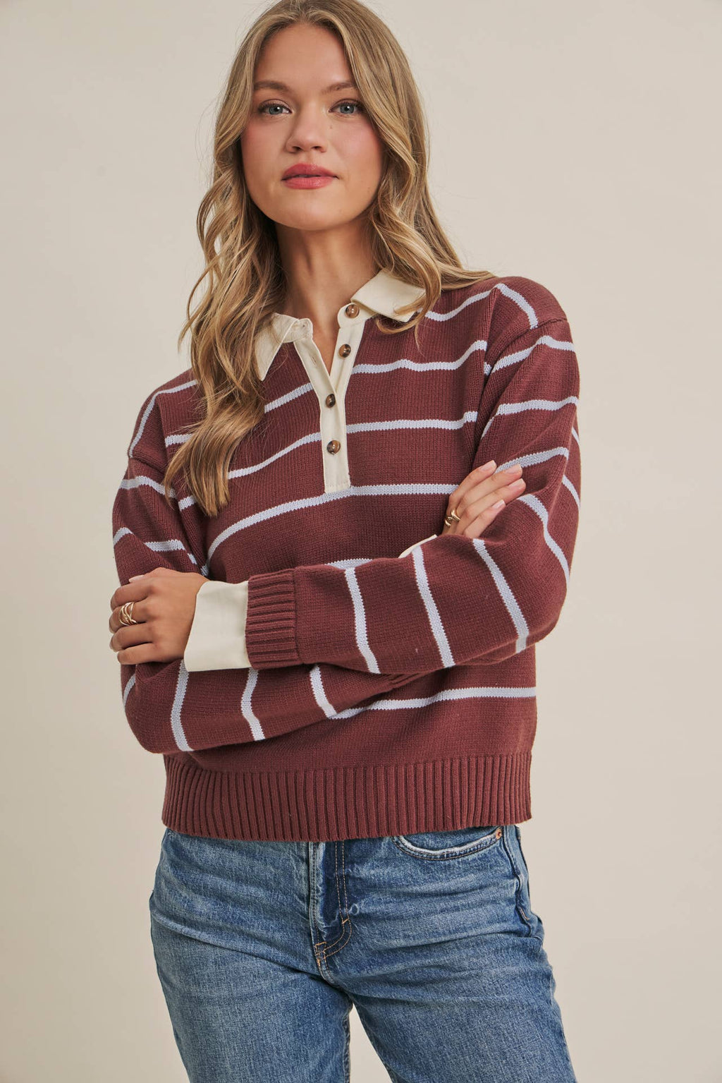 Henley Sweater Top