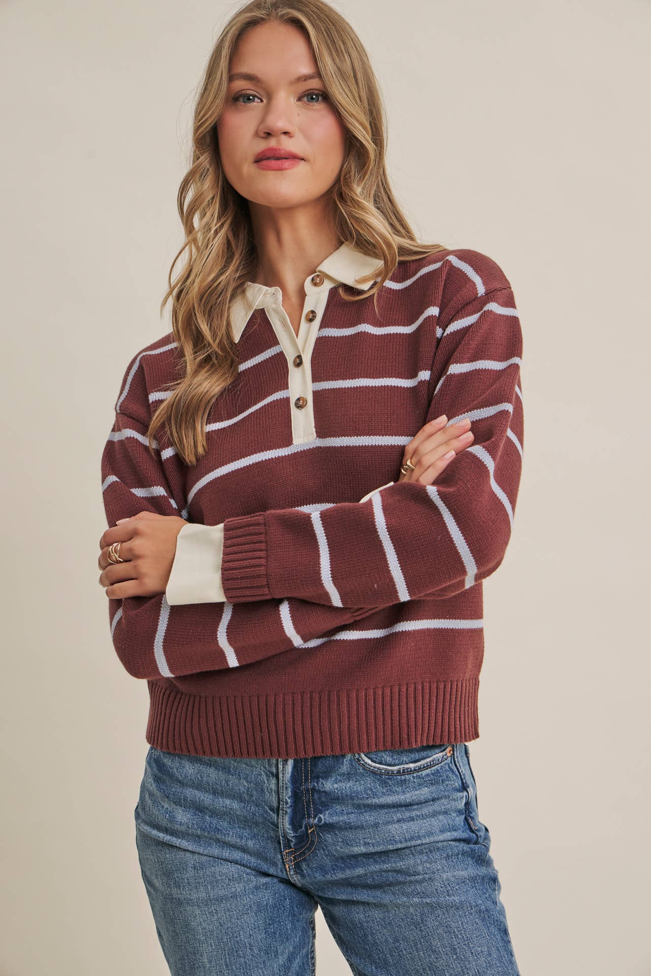 Henley Sweater Top