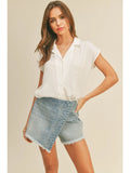 Button Down Cap Sleeve