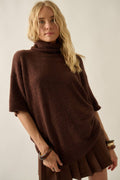 Short-Sleeve Cowl-Neck Sweater