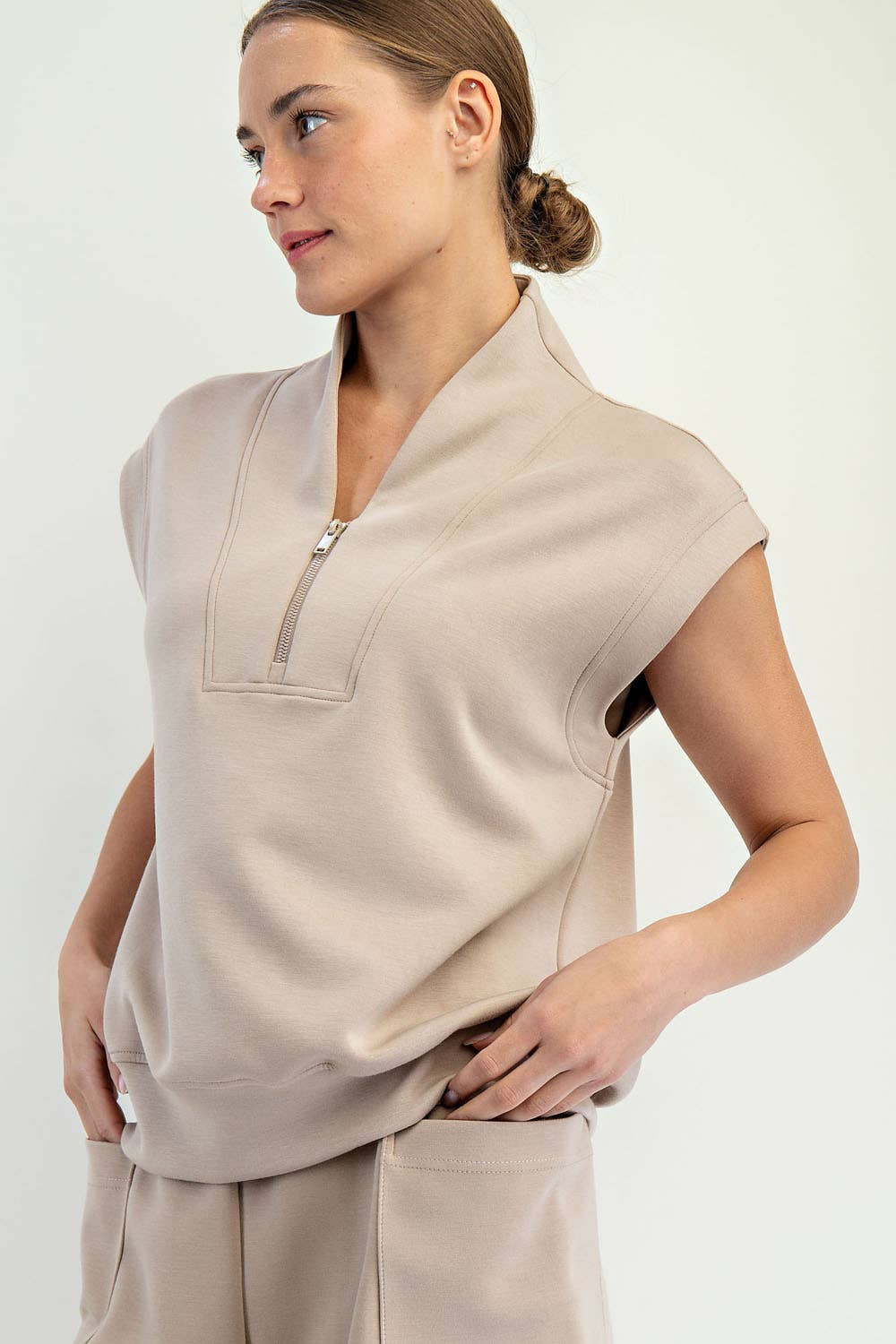 Modal Scuba Luxe V-Neck Sleeveless Top