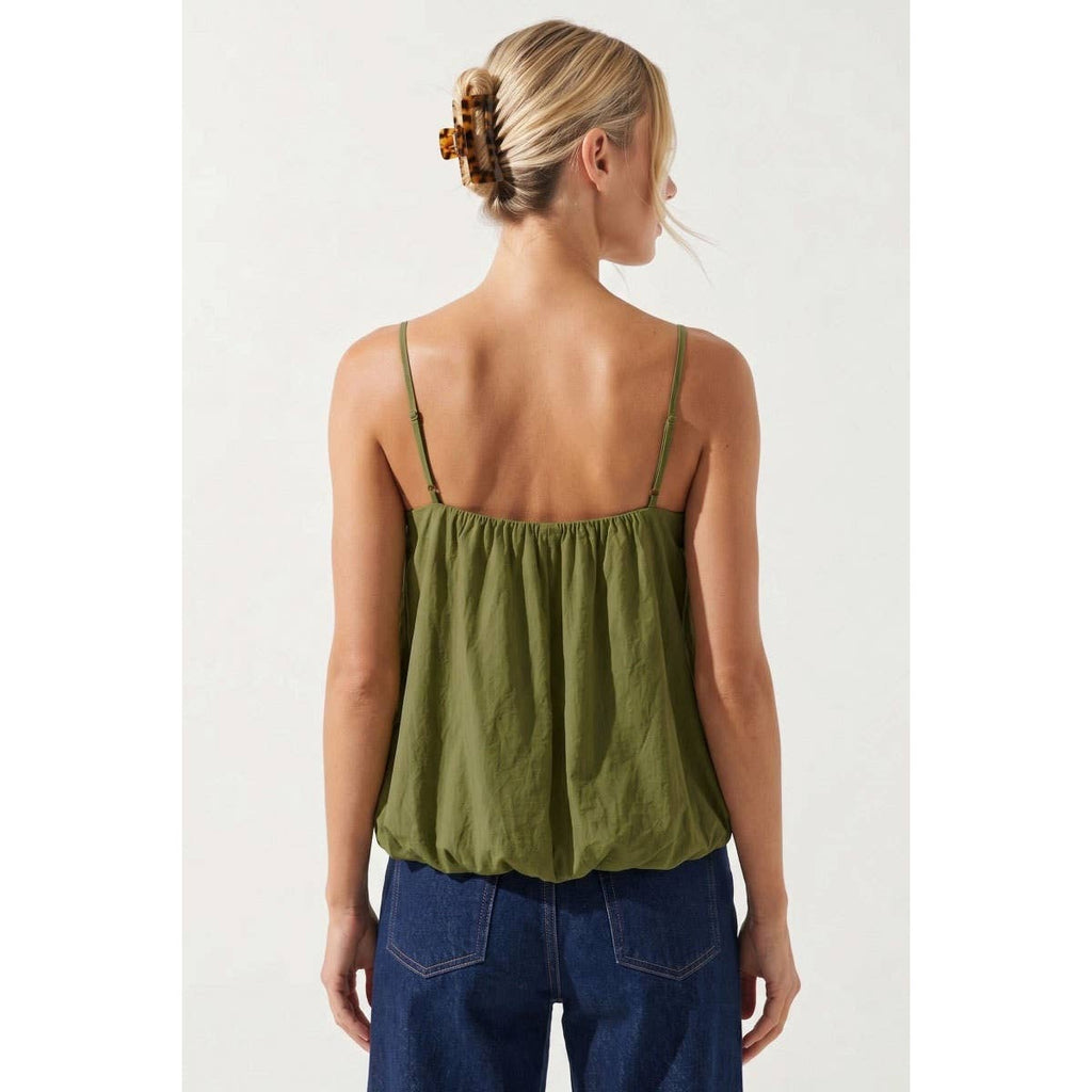 Billowy Cami Top With Bubble Hem