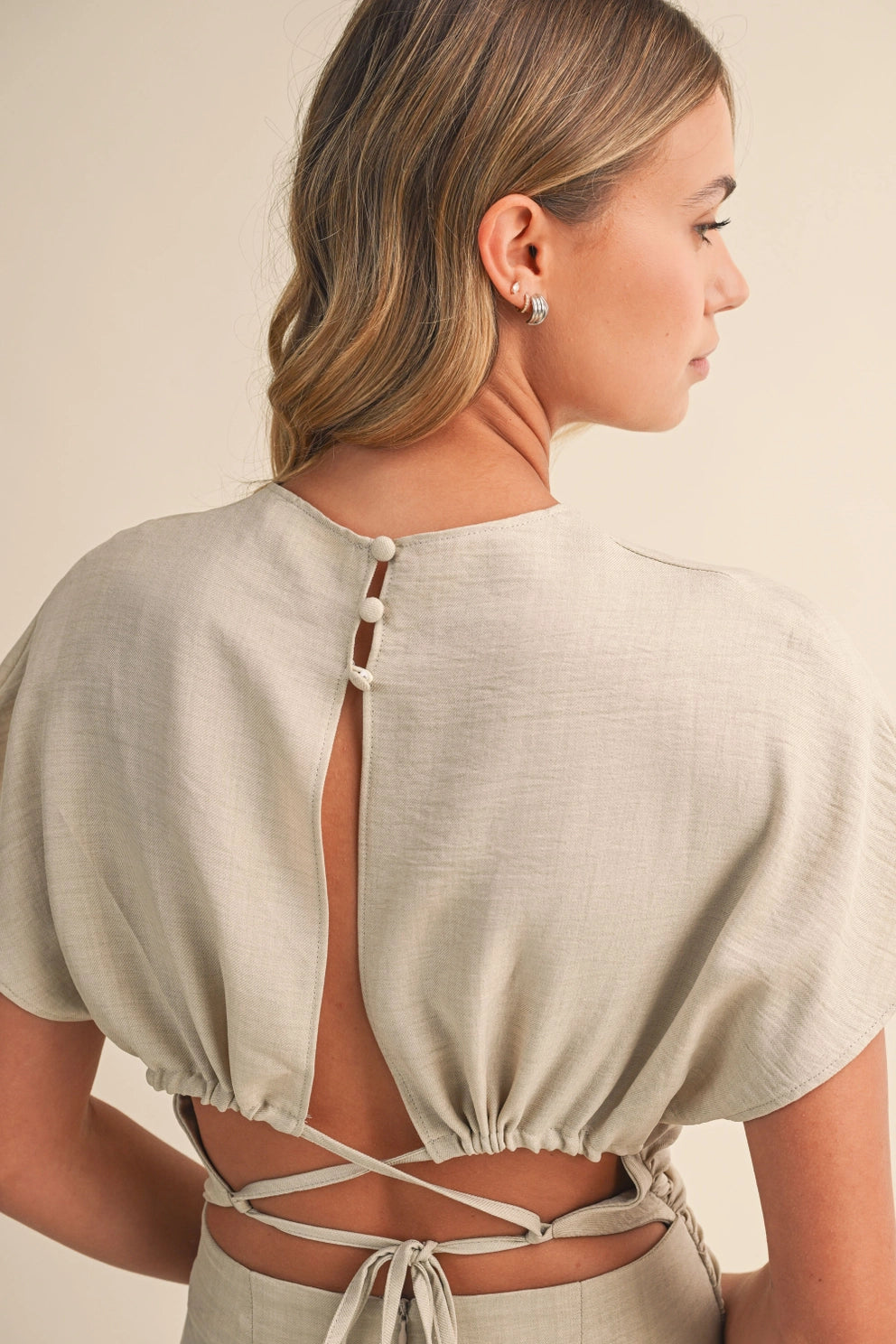 Short Sleeve Wide Bottom Jumpsuit