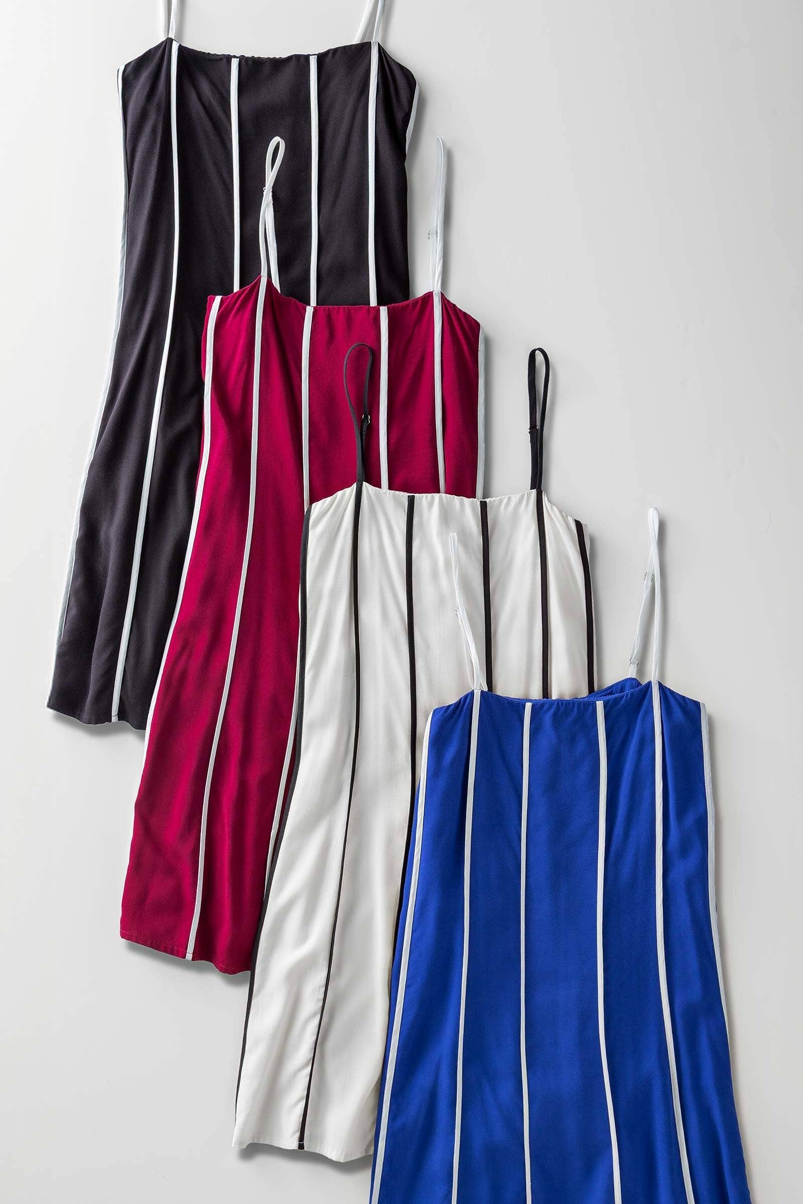 Striped A-Line Mini Dress