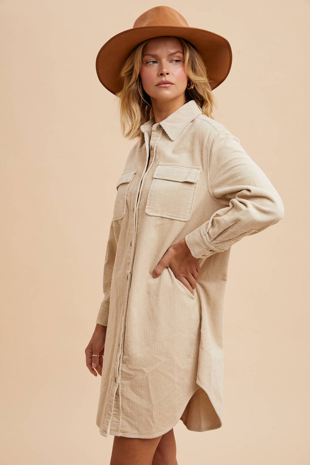Garment Washed Corduroy Duster