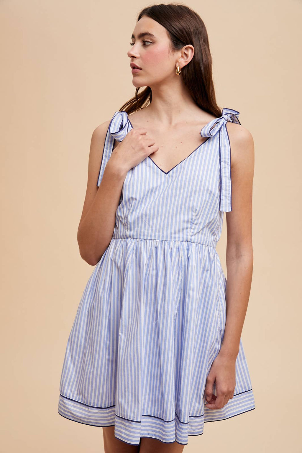 Nautical Striped Contrast Mini Dress