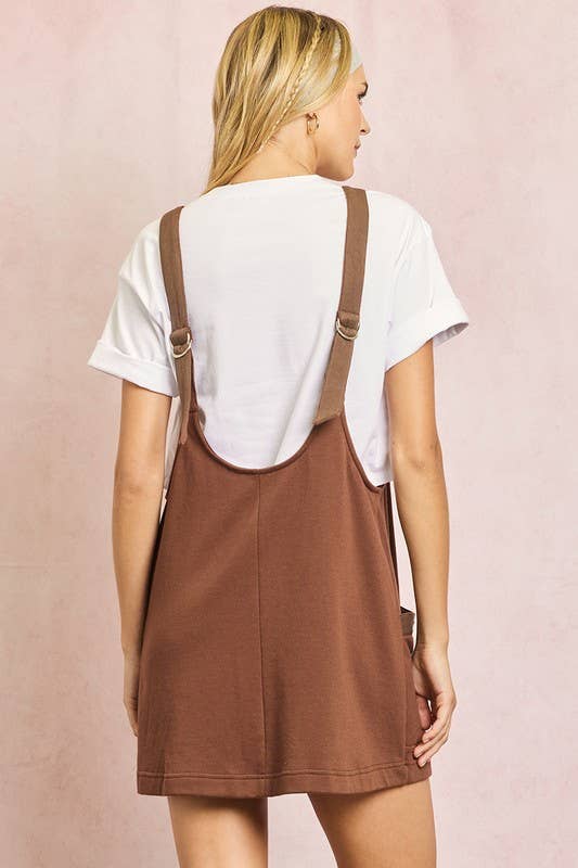 Cotton Terry Twill Tape Overall Mini Dress