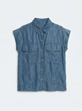 Sleeveless Denim Button Down