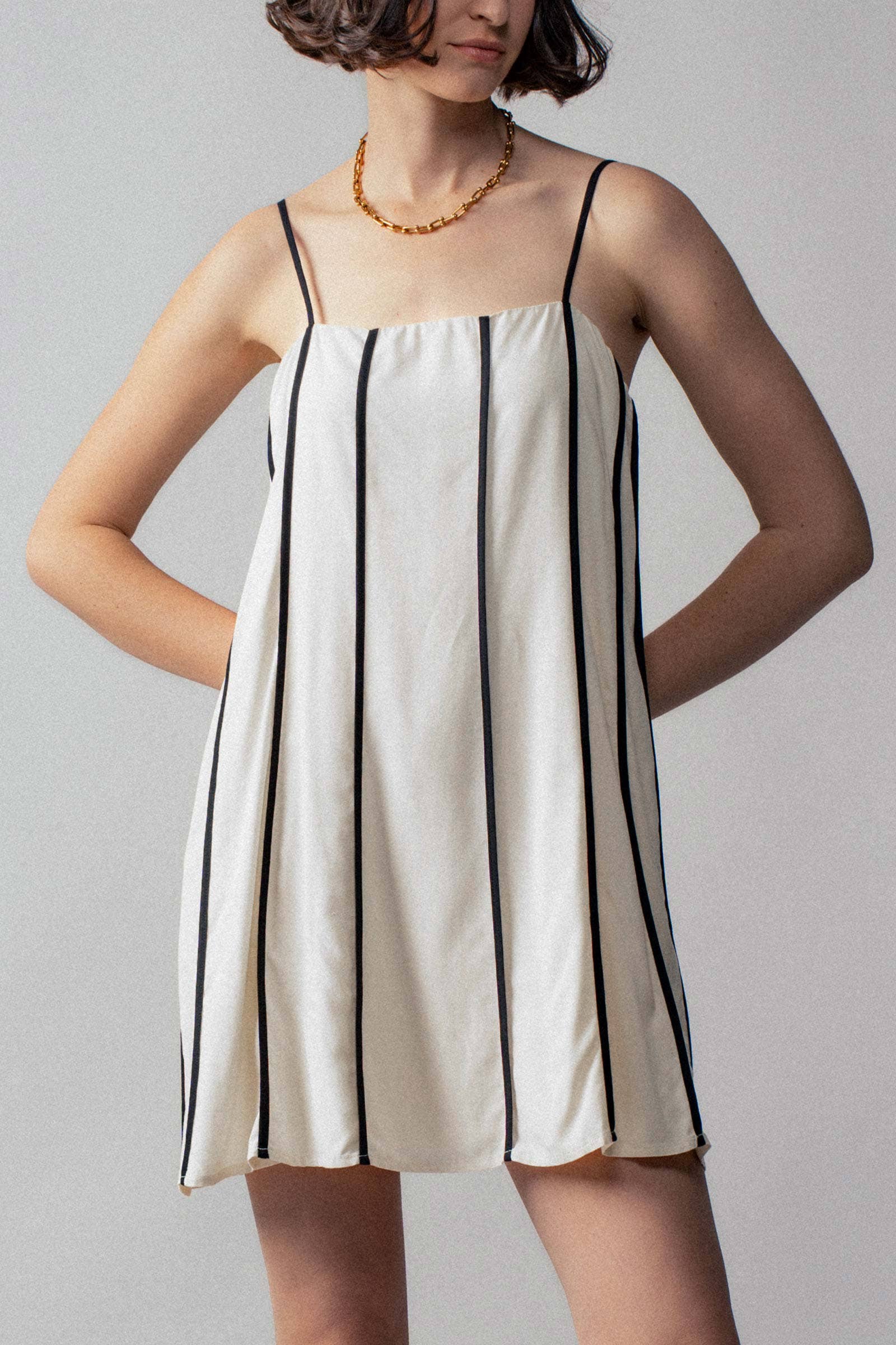 Striped A-Line Mini Dress