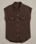 Sleeveless Denim Button Down