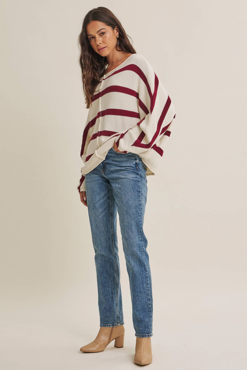 Stripe Slouchy Sweater