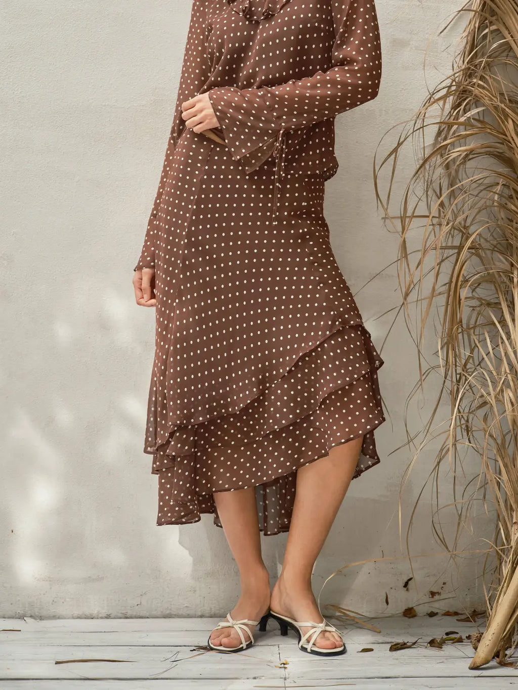 Polka Dot Tiered Skirt